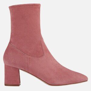 NWT L.K. Bennett Harp Pink Suede Ankle Boots - Square Toe - Size 37 EU / size 7